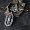 عجلة الصلاة التبتية أوم ماني بادمي هوم - زينة تعليق للسيارة Tibetan Om Mani Padme Hum Prayer Wheel Car Hanging Decoration