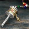 دُرّةٌ تبتيةٌ معلّقةٌ للسيارة - زينةٌ صلاةٌ دوارة Tibetan Prayer Wheel Car Hanging Ornament