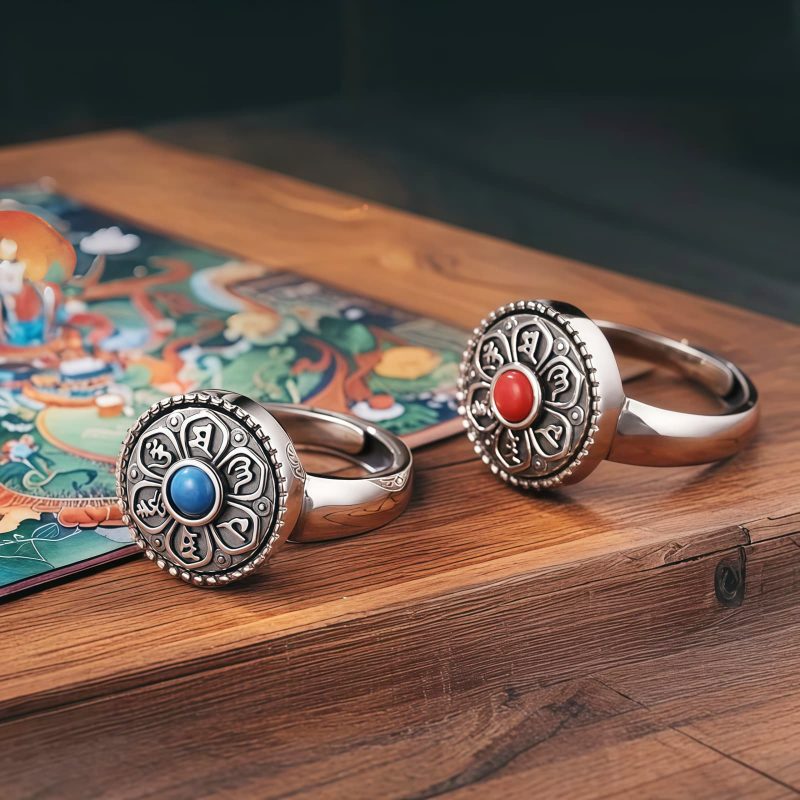 Anillo Tibetano Giratorio de la Paz Tibetan Rotatable Peace Ring