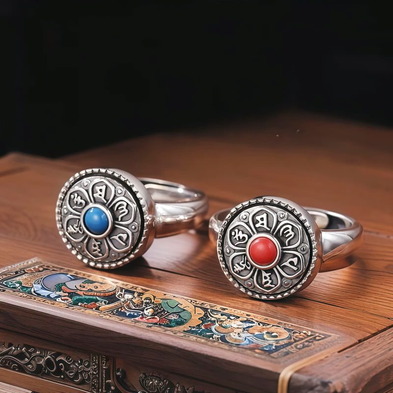 Anillo Tibetano Giratorio de la Paz Tibetan Rotatable Peace Ring