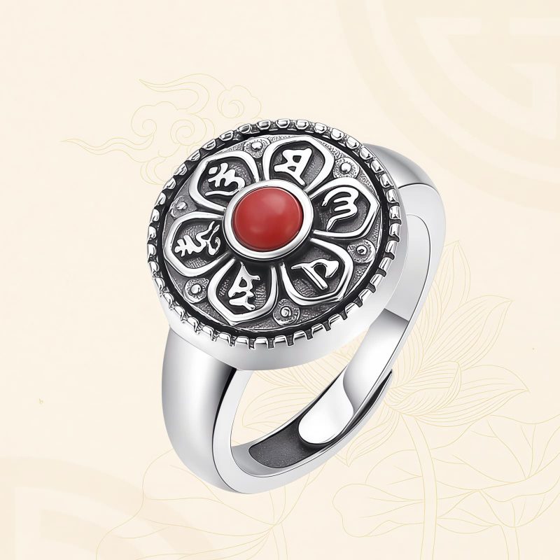 Anillo Tibetano Giratorio de la Paz Tibetan Rotatable Peace Ring