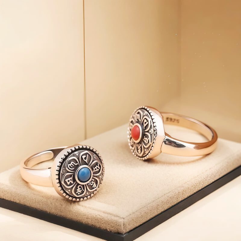 Anillo Tibetano Giratorio de la Paz Tibetan Rotatable Peace Ring