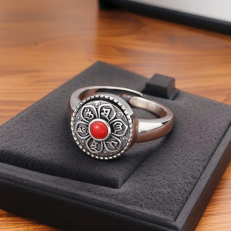 Anillo Tibetano Giratorio de la Paz Tibetan Rotatable Peace Ring