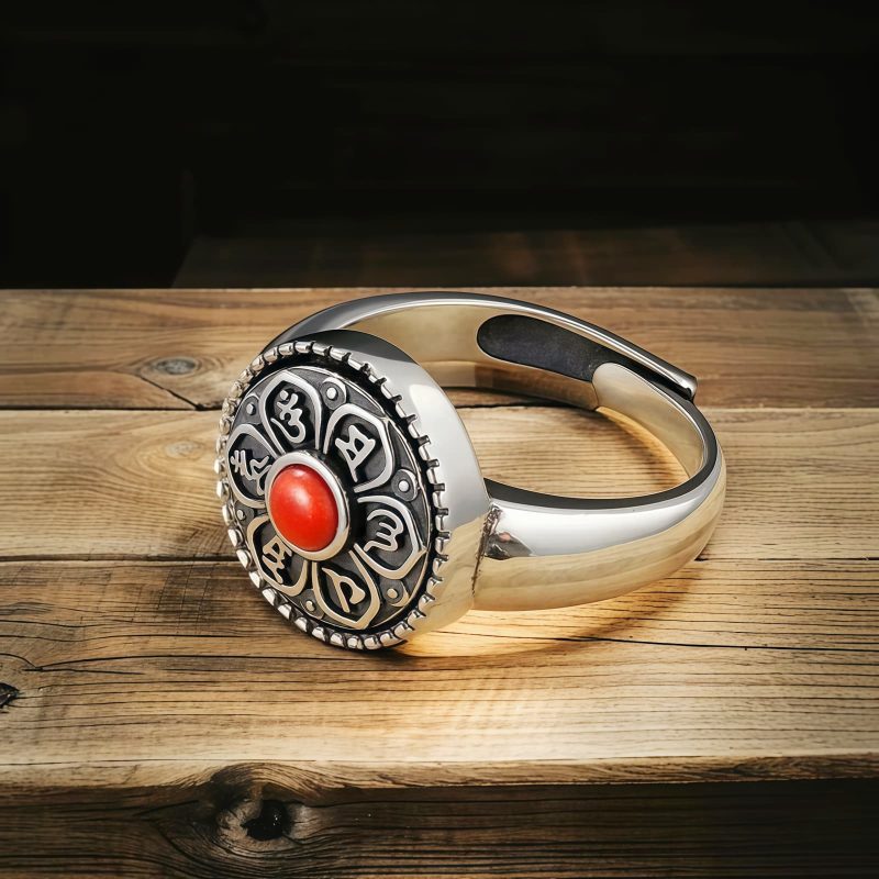 Anillo Tibetano Giratorio de la Paz Tibetan Rotatable Peace Ring