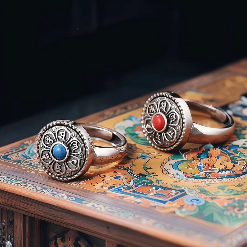 Anillo Tibetano Giratorio de la Paz Tibetan Rotatable Peace Ring
