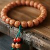 Pulsera de Ágata con Semillas de Bodhi y Rudraksha Tibetanas Tibetan Rudraksha Bodhi Seed Agate Bracelet