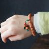 Pulsera de Ágata con Semillas de Bodhi y Rudraksha Tibetanas Tibetan Rudraksha Bodhi Seed Agate Bracelet