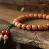 Pulsera de Ágata con Semillas de Bodhi y Rudraksha Tibetanas Tibetan Rudraksha Bodhi Seed Agate Bracelet