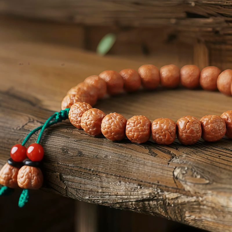 Pulsera de Ágata con Semillas de Bodhi y Rudraksha Tibetanas Tibetan Rudraksha Bodhi Seed Agate Bracelet