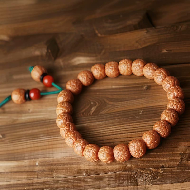 Pulsera de Ágata con Semillas de Bodhi y Rudraksha Tibetanas Tibetan Rudraksha Bodhi Seed Agate Bracelet