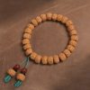 Pulsera de Ágata con Semillas de Bodhi y Rudraksha Tibetanas Tibetan Rudraksha Bodhi Seed Agate Bracelet