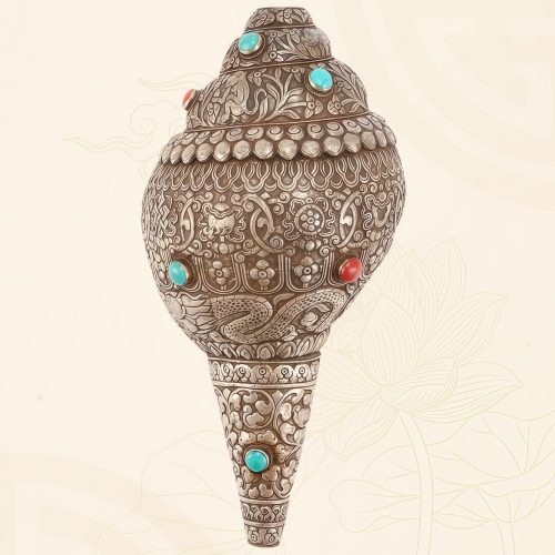 Decoración para el Hogar con Concha Shankha Tibetana y Ocho Símbolos Auspiciosos Decoración para el Hogar con Concha Shankha Tibetana y Ocho Símbolos Auspiciosos
