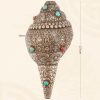Decoración para el Hogar con Concha Shankha Tibetana y Ocho Símbolos Auspiciosos Tibetan Shankha Conch Shell Home Decoration with Eight Auspicious Symbols