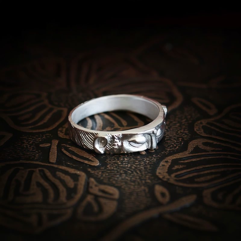 Cincin Perlindungan Mata Buddha Tibet 999 Silver 999 Silver Tibetan Buddha Eyes Protection Ring