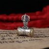 Colgante Dorje de Plata 925 Om Mani Padme Hum Tibetano Tibetan 925 Silver Om Mani Padme Hum Dorje Pendant