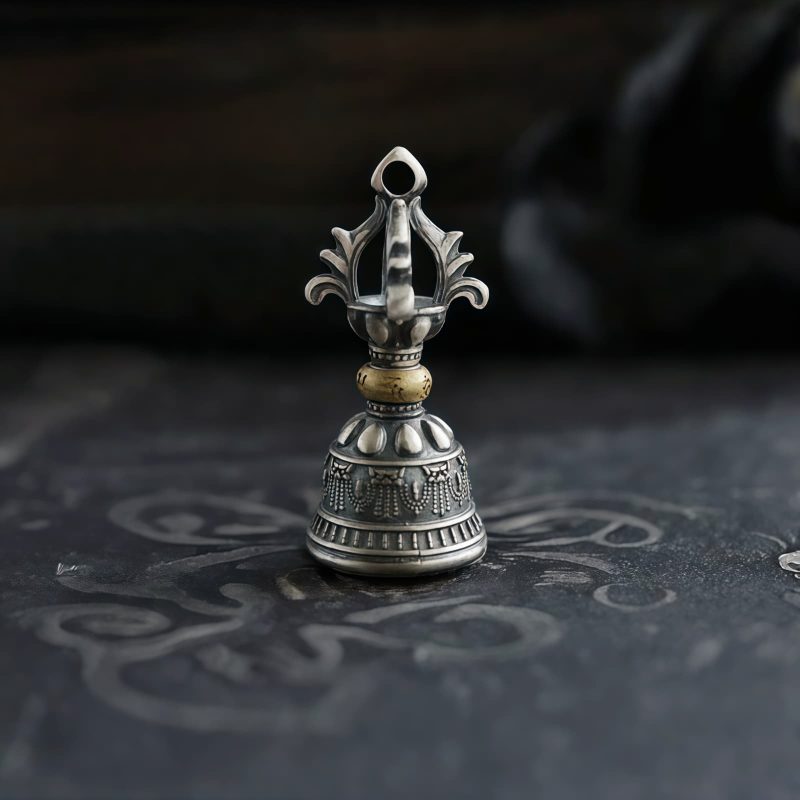 Colgante Dorje de Plata 925 Om Mani Padme Hum Tibetano Tibetan 925 Silver Om Mani Padme Hum Dorje Pendant