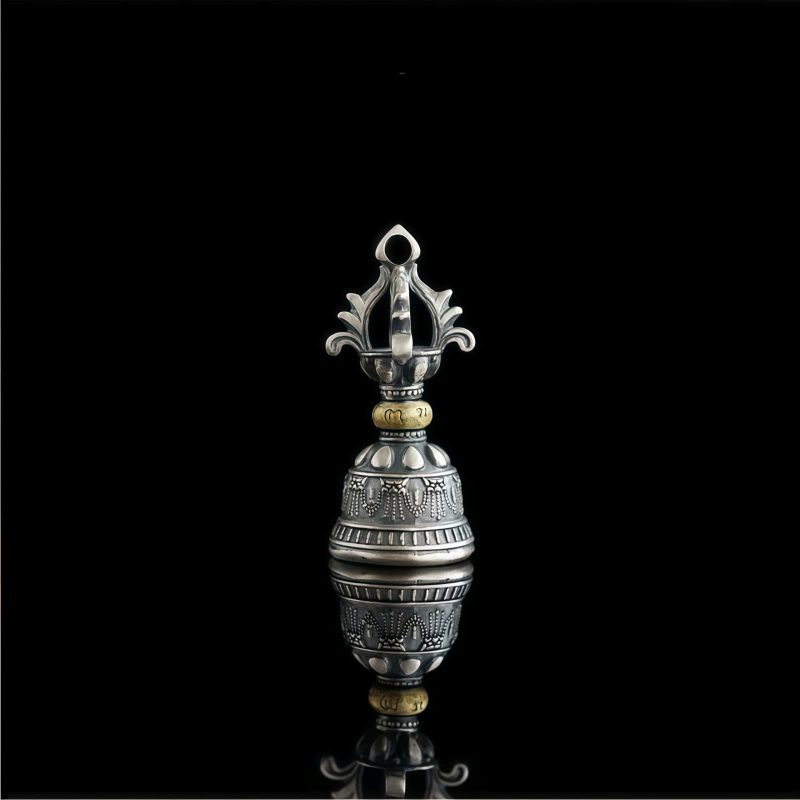 Colgante Dorje de Plata 925 Om Mani Padme Hum Tibetano Tibetan 925 Silver Om Mani Padme Hum Dorje Pendant