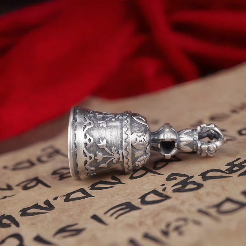 Colgante Dorje de Plata 925 Om Mani Padme Hum Tibetano Tibetan 925 Silver Om Mani Padme Hum Dorje Pendant
