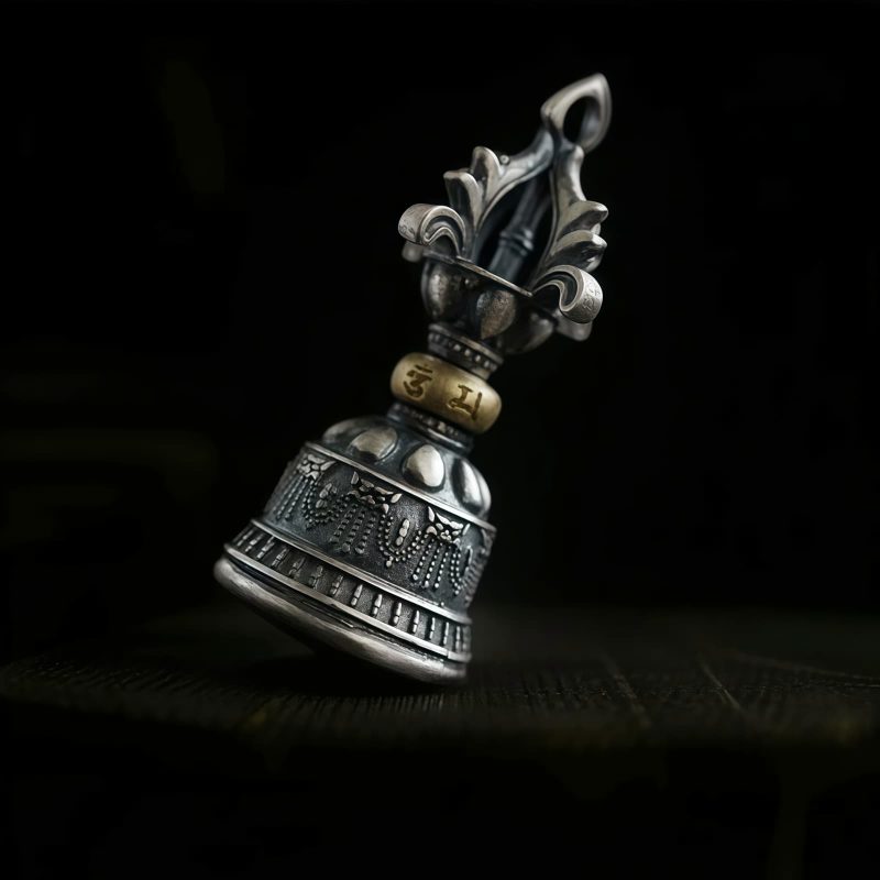 Colgante Dorje de Plata 925 Om Mani Padme Hum Tibetano Tibetan 925 Silver Om Mani Padme Hum Dorje Pendant