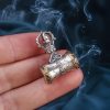 Colgante Dorje de Plata 925 Om Mani Padme Hum Tibetano Tibetan 925 Silver Om Mani Padme Hum Dorje Pendant
