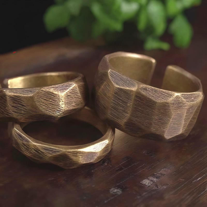 Anillo de la Riqueza de Cobre con Diseño Sencillo Tibetano Tibetan Simple Design Copper Wealth Ring