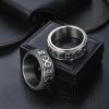 Anillo giratorio de acero de titanio tibetano Om Mani Padme Hum Tibetan Om Mani Padme Hum Titanium Steel Spinner Ring