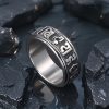 Anillo giratorio de acero de titanio tibetano Om Mani Padme Hum Tibetan Om Mani Padme Hum Titanium Steel Spinner Ring
