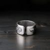 Anillo de Iluminación de Cobre Blanco Tibetano con Loto Tibetan White Copper Enlightenment Ring with Lotus
