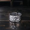 Anillo de Iluminación de Cobre Blanco Tibetano con Loto Tibetan White Copper Enlightenment Ring with Lotus