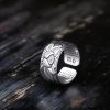 Anillo de Iluminación de Cobre Blanco Tibetano con Loto Tibetan White Copper Enlightenment Ring with Lotus