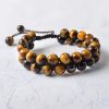 Pulsera de Protección Ojo de Tigre y Roca de Lava Protection Tiger's Eye Lava Rock Bracelet