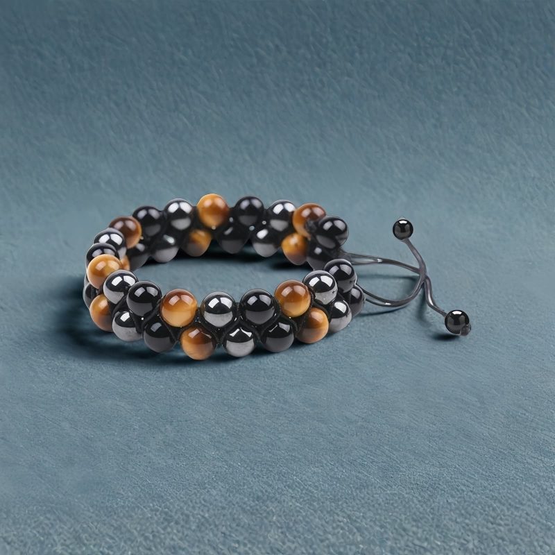 Pulsera de Protección Ojo de Tigre y Roca de Lava Protection Tiger's Eye Lava Rock Bracelet