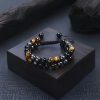 Pulsera de Protección Ojo de Tigre y Roca de Lava Protection Tiger's Eye Lava Rock Bracelet