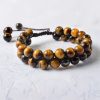 Pulsera de Protección Ojo de Tigre y Roca de Lava Protection Tiger's Eye Lava Rock Bracelet