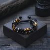 Pulsera de Protección Ojo de Tigre y Roca de Lava Protection Tiger's Eye Lava Rock Bracelet