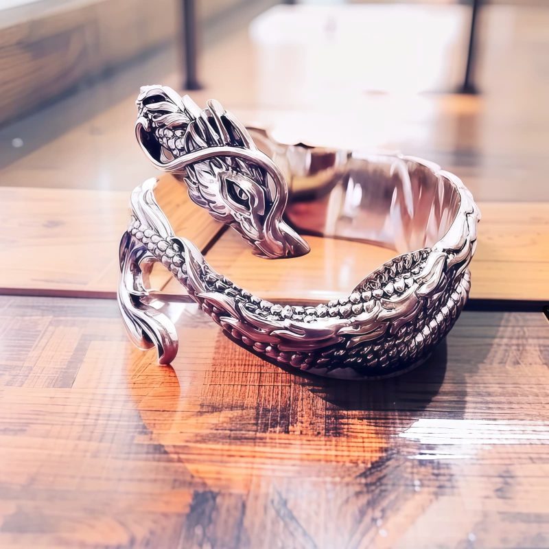 Anillo de Protección con Diseño de Dragón Vintage de Aleación de Zinc Vintage Dragon Pattern Zinc Alloy Protection Ring