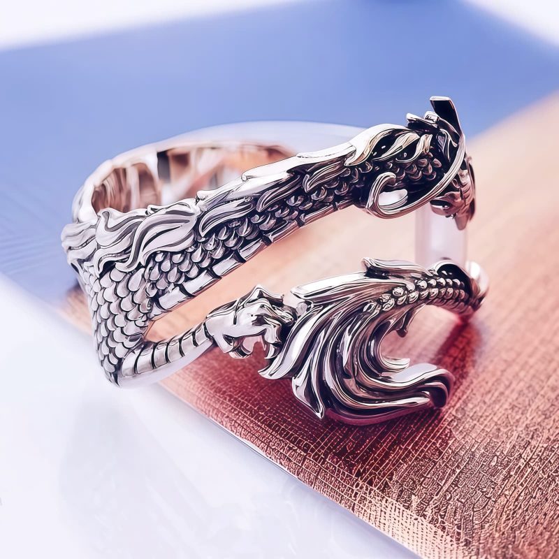 Anillo de Protección con Diseño de Dragón Vintage de Aleación de Zinc Vintage Dragon Pattern Zinc Alloy Protection Ring