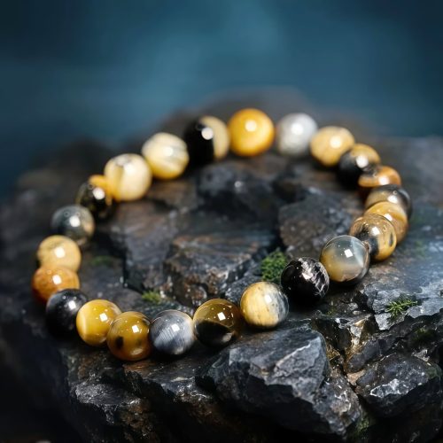 Pulsera de Coraje Ojo de Tigre Azul Amarillo Pulsera de Coraje Ojo de Tigre Azul Amarillo