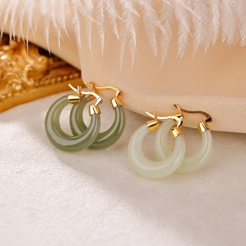 Cyan Jade Drop Earrings for Prosperity
