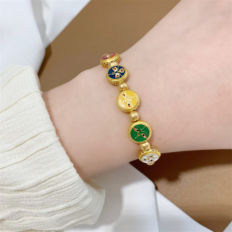 Tibetan Five Gods of Wealth Copper Luck Bracelet