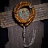 Tibet 108 Mala Yak Bone Three-eyed Dzi Bead Bracelet