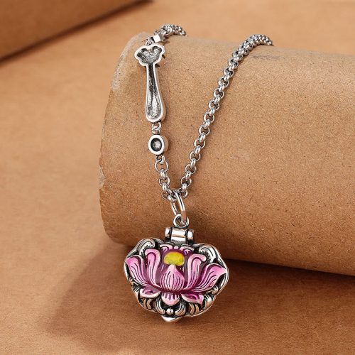 Tibet Copper Lotus Luck Necklace Pendant