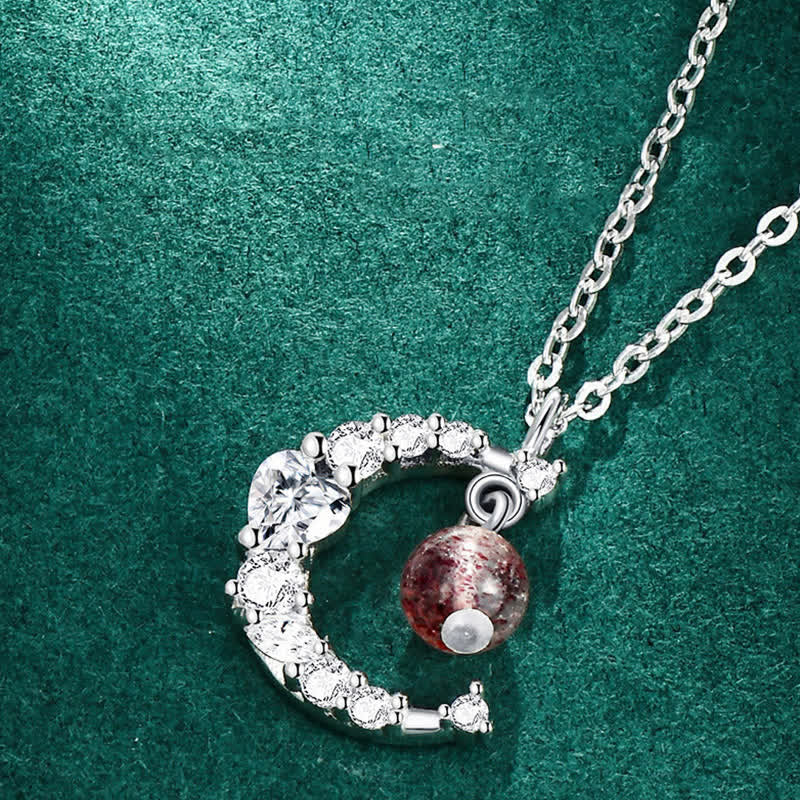 Strawberry Quartz Blue Crystal Healing Necklace