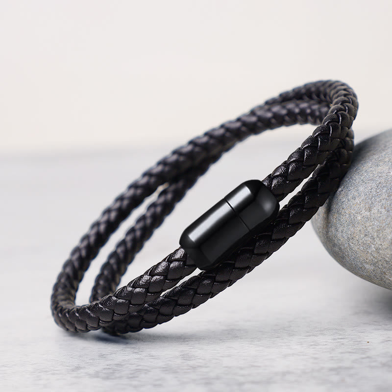 Genuine Leather Magnetic Buckle Protection Bracelet