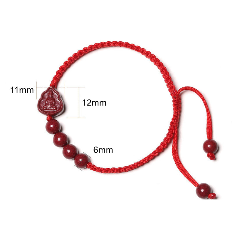 Red Cinnabar Laughing Buddha Bracelet