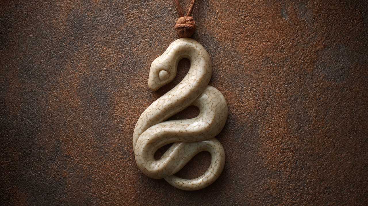 Serpentine stone snake amulet symbolizing patient progress and balance.