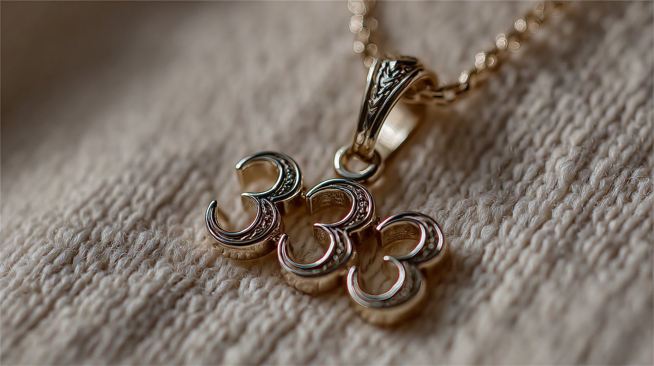 A beautifully crafted 333 angel number necklace.