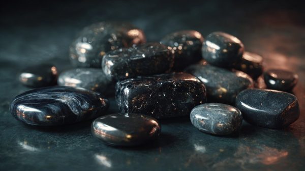 Assortment of black protection crystals