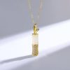 Collar con colgante de bambú de jade blanco de Hetian Hetian White Jade Bamboo Pendant Necklace