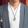 Colar Pingente de Riqueza PiXiu de Jade Jade PiXiu Wealth Pendant Necklace
